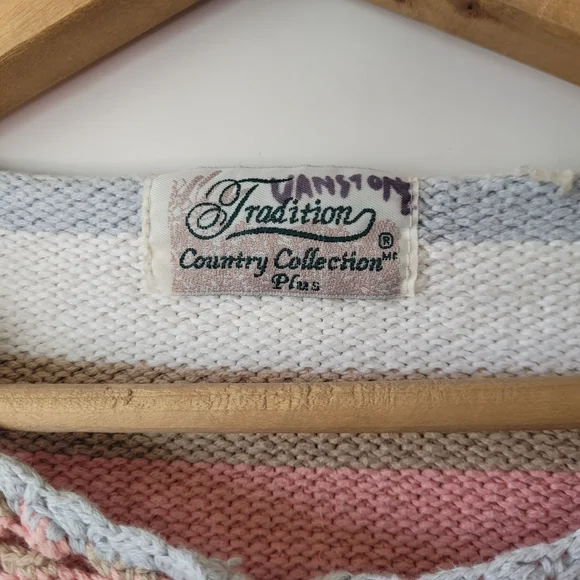 Vintage Crochet Cardigan Cottagecore Granny Chic Pastel 14P XXL - Picture 7 of 15